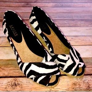 Lauren Ralph Lauren Cecelia Zebra Wedges 10